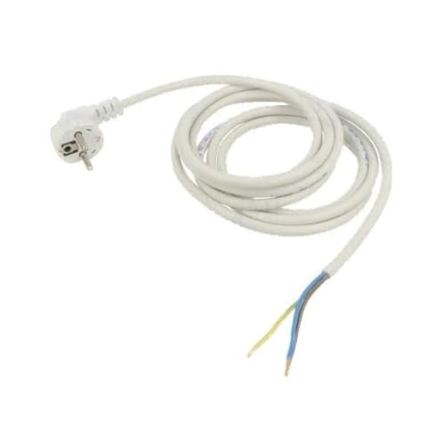 WJ-22-3/075/5WH Kabel CEE 7/7 (E/F) abgewinkelter Stecker,Kabel PVC 5m weiß JONE von JONEX