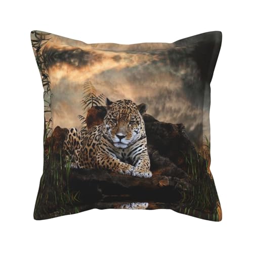 JONGYA Afrikanisches Tier-Leoparden-bedrucktes Leder-dekoratives Kissen mit exquisitem Design, weich und bequem von JONGYA