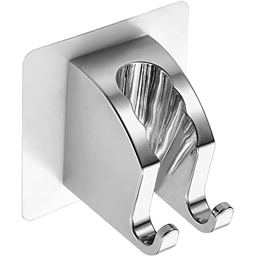 JONKEAN Duschbrause Halterung, Verstellbarer Handbrause Halterung Ohne Bohren, Stark Haftender Duschhalterung, Duschkopfhalterung Ohne Bohren, Wasserdichter Brausehalterung (Chrom, 1 Stück) von JONKEAN