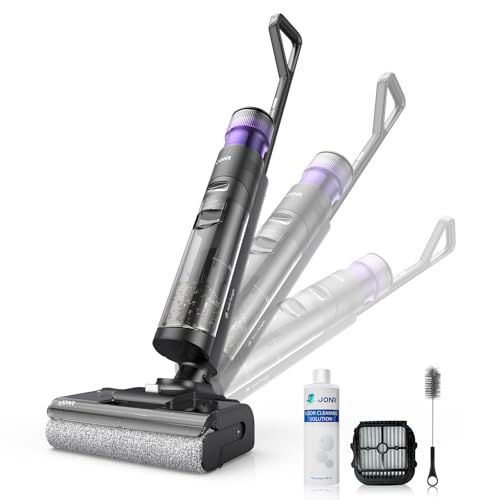 JONR 17000 Pa ED 12 Pro Max Nass Trockensauger (ED 12 Upgrade-Version), LCD-Display, 180°-Flachdesign, 40 Min Laufzeit, 70 °C Selbstreinigung, 5 Min FlashDry sowie Reinigung unter tief stehenden Böden von JONR