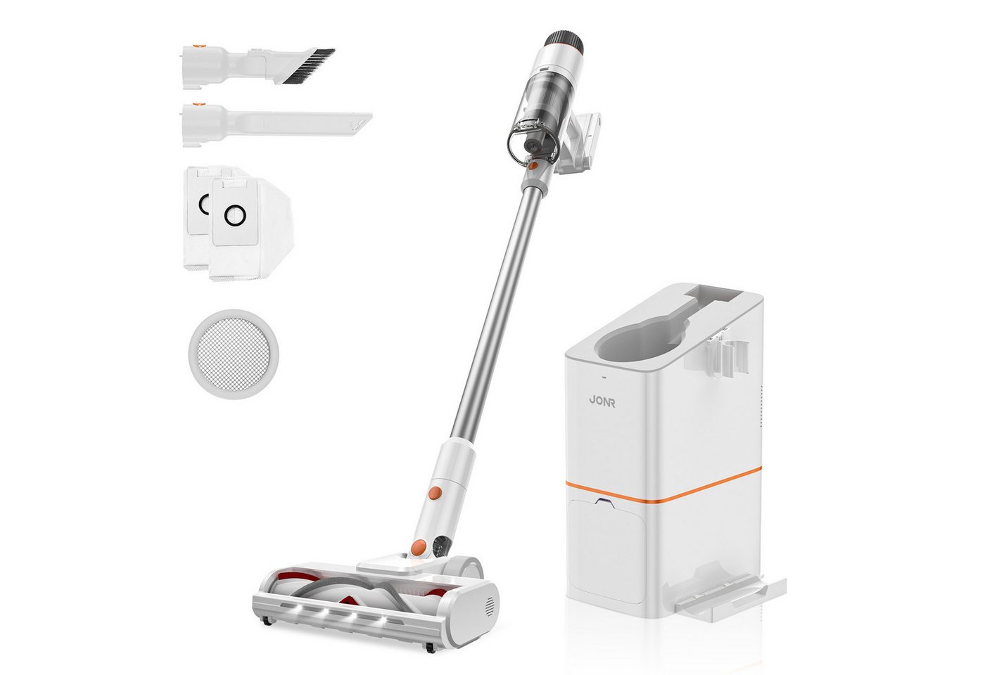 JONR Akku-Stielstaubsauger VC10 PRO Handstaubsauger 27000Pa 60Min Batterie Staubsauger, 420,00 W, mit Automatische 2.5L Müllsammlung Basisstation JONR Akku-Stielstaubsauger VC10 PRO Handstaubsauger 27000Pa 60Min Batterie Staubsauger, 420,00 W, mit Automatische 2.5L Müllsammlung Basisstation von JONR