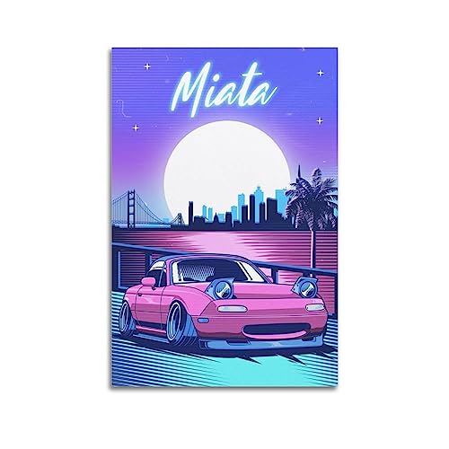 JDM Auto-Poster für Mazda MX5 Sportauto, Rennauto, dekoratives Gemälde, Leinwand, Wand- und Kunstbild, Familienschlafzimmer, Dekoration, 60 x 90 cm von JONZA