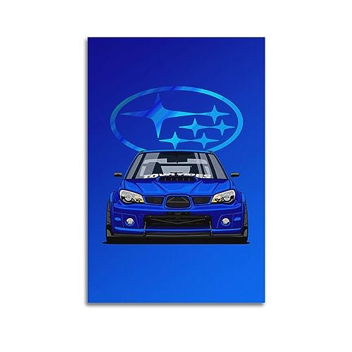 JDM Auto-Poster für Subaru Impreza WRX Rennwagen, Sportwagen, dekorative Malerei, Leinwand, Wand und Kunstbild, Familienschlafzimmer, 30 x 45 cm von JONZA