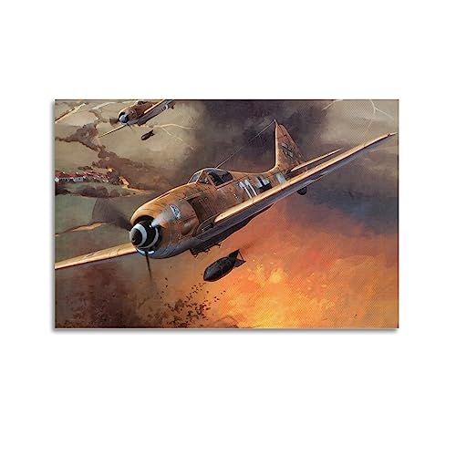 JONZA Attack Flugzeug-Poster Messerschmitt Bf-109 Vintage Fighter Flugzeug Dekorative Malerei Leinwand Wand und Kunst Bild Familie Schlafzimmer Dekor 60 x 90 cm JONZA Attack Flugzeug-Poster Messerschmitt Bf-109 Vintage Fighter Flugzeug Dekorative Malerei Leinwand Wand und Kunst Bild Familie Schlafzimmer Dekor 60 x 90 cm von JONZA