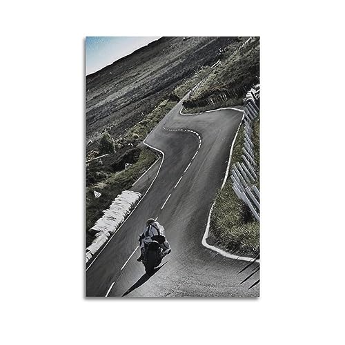 JONZA Isle of Man TT Races Poster Extreme Ride, dekoratives Gemälde, Leinwand, Wand und Kunstbild, Familienschlafzimmer-Dekoration, 50 x 75 cm von JONZA