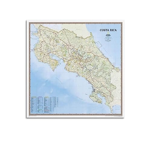 JONZA Karte Poster Klassische Karte Costa Rica Dekorative Malerei Leinwand Wand Und Kunst Bild Familie Schlafzimmer Dekor 30 x 30 cm JONZA Karte Poster Klassische Karte Costa Rica Dekorative Malerei Leinwand Wand Und Kunst Bild Familie Schlafzimmer Dekor 30 x 30 cm von JONZA