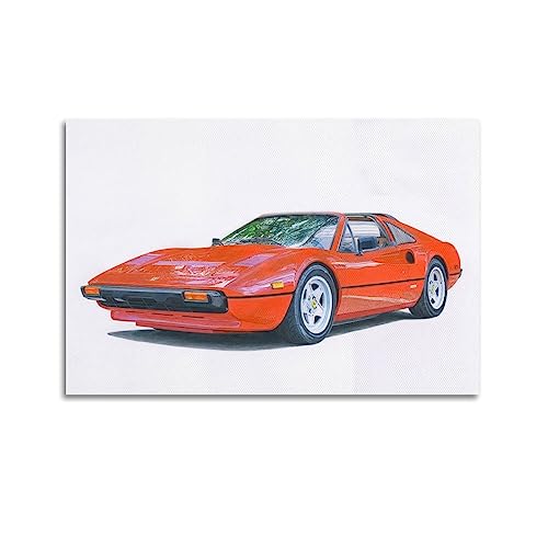 JONZA Klassisches Sportwagen-Poster für Ferrari 308 GTS, Rennwagen, dekoratives Gemälde, Leinwand, Wand und Kunstbild, Familienschlafzimmer-Dekoration, 60 x 90 cm JONZA Klassisches Sportwagen-Poster für Ferrari 308 GTS, Rennwagen, dekoratives Gemälde, Leinwand, Wand und Kunstbild, Familienschlafzimmer-Dekoration, 60 x 90 cm von JONZA