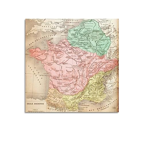 JONZA Landkarten-Poster, alte Gallien, Vintage-Karte, dekoratives Gemälde, Leinwand, Wand und Kunstbild, Familienschlafzimmer-Dekor, 30 x 30 cm JONZA Landkarten-Poster, alte Gallien, Vintage-Karte, dekoratives Gemälde, Leinwand, Wand und Kunstbild, Familienschlafzimmer-Dekor, 30 x 30 cm von JONZA