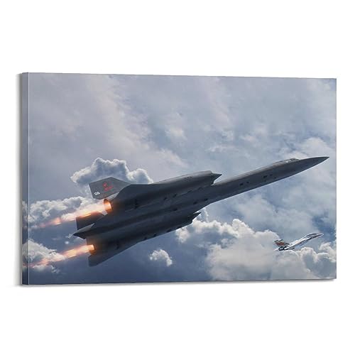 JONZA Militärflugzeug-Poster SR-71 Amsel Aufklärungsflugzeug, dekoratives Gemälde, Leinwand, Wand und Kunstbild, Familienschlafzimmer, 40 x 60 cm von JONZA