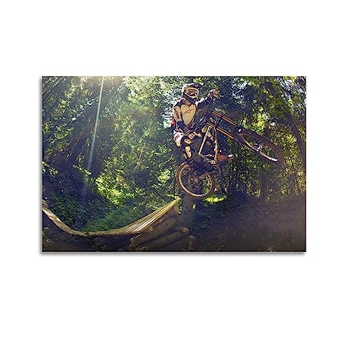 JONZA Mountainbike-Poster, Extremsport, Plankenspringen, dekoratives Gemälde, Leinwand, Wand und Kunstbild, Familienschlafzimmer-Dekoration, 50 x 75 cm JONZA Mountainbike-Poster, Extremsport, Plankenspringen, dekoratives Gemälde, Leinwand, Wand und Kunstbild, Familienschlafzimmer-Dekoration, 50 x 75 cm von JONZA