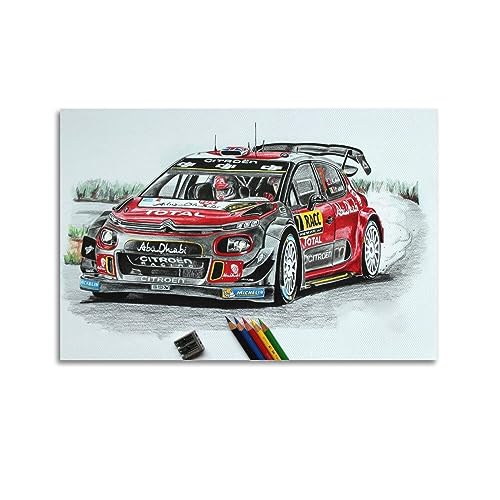 JONZA Rally Racing WRC Poster für Citroen C3 WRC Rallye dekoratives Gemälde Leinwand Wand und Kunstbild Familienschlafzimmer 50 x 75 cm JONZA Rally Racing WRC Poster für Citroen C3 WRC Rallye dekoratives Gemälde Leinwand Wand und Kunstbild Familienschlafzimmer 50 x 75 cm von JONZA
