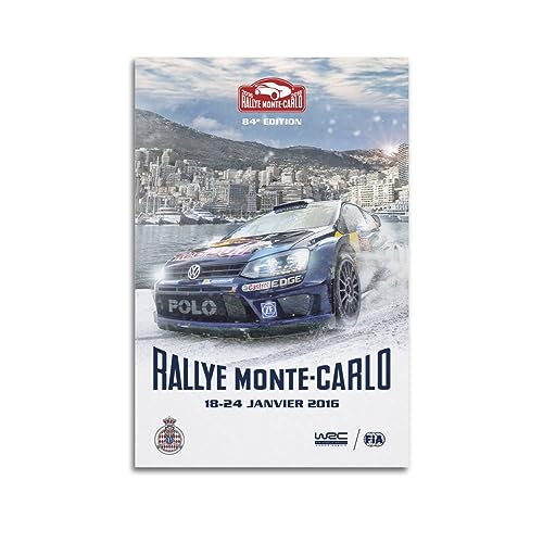 JONZA Rally Racing WRC Poster für Volkswagen Polo R WRC Sportwagen, dekoratives Gemälde, Leinwand, Wand und Kunstbild, Familienzimmer, 30 x 45 cm von JONZA