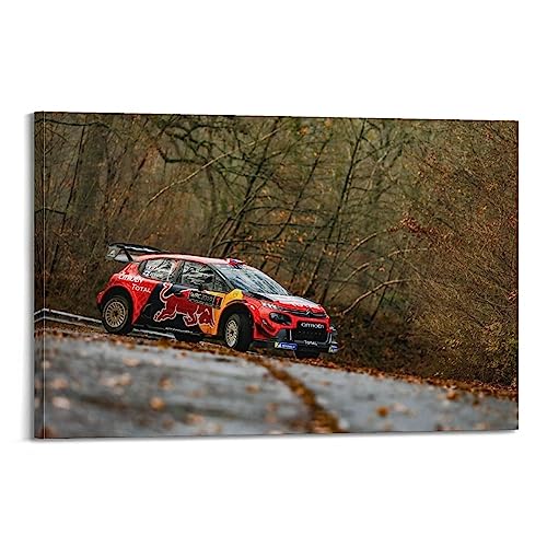JONZA Rallye-Auto-Poster für Citroen C3 WRC 2019 World Rally Championship, dekoratives Gemälde, Leinwand, Wand und Kunstbild, Familienschlafzimmer-Dekor, 40 x 60 cm von JONZA