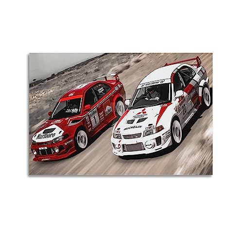 JONZA Rallye-Auto-Poster für Mitsubishi Lancer Evo Sportwagen, dekoratives Gemälde, Leinwand, Wand und Kunstbild, Familienschlafzimmer-Dekoration, 40 x 60 cm JONZA Rallye-Auto-Poster für Mitsubishi Lancer Evo Sportwagen, dekoratives Gemälde, Leinwand, Wand und Kunstbild, Familienschlafzimmer-Dekoration, 40 x 60 cm von JONZA