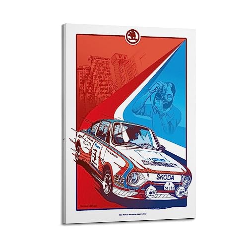JONZA Rallye-Auto-Poster für Skoda 130 RS #3 Rennwagen, dekoratives Gemälde, Leinwand, Wand- und Kunstbild, Familienschlafzimmer-Dekor, 20 x 30 cm von JONZA