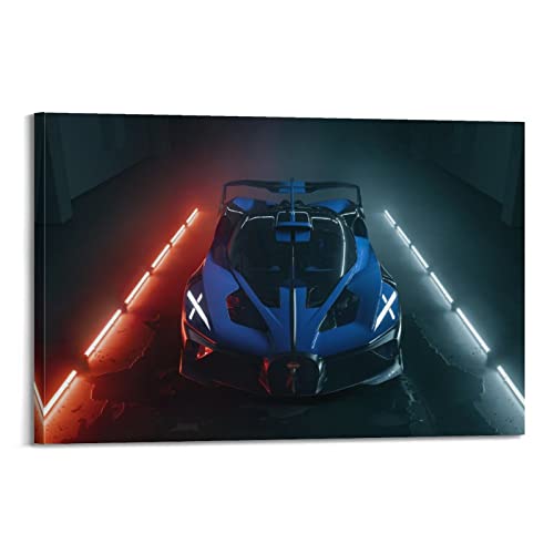 JONZA Rennauto-Poster für Bugatti Bolide Hypercar Supercar dekorative Malerei Leinwand Wand und Kunst Bild Familie Schlafzimmer Dekor 40 x 60 cm von JONZA