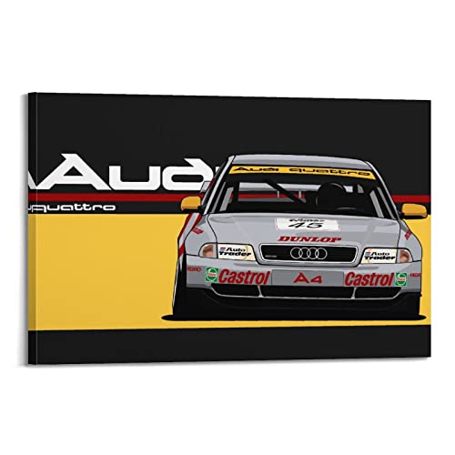 JONZA Rennwagen-Poster für Audi A4 Sportwagen, Luxusauto, dekoratives Gemälde, Leinwand, Wand- und Kunstbild, Familienzimmer, 30 x 45 cm von JONZA