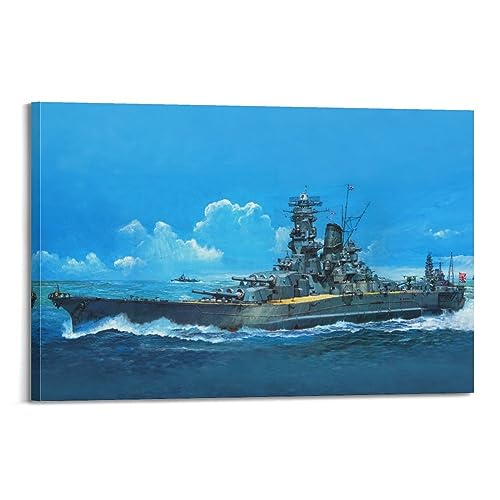 JONZA Schlachtschiff-Poster, japanisches Schlachtschiff Yamato, dekoratives Gemälde, Leinwand, Wand und Kunstbild, Familienschlafzimmer, 30 x 45 cm von JONZA