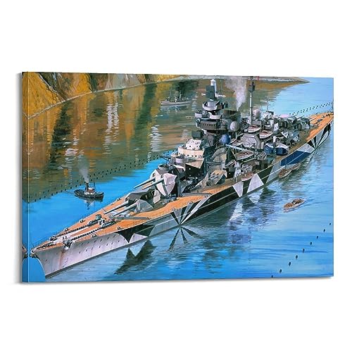 JONZA Schlachtschiff-Poster Deutsches Schlachtschiff Tirpitz Ready to Go dekoratives Gemälde Leinwand Wand und Kunstbild Familienschlafzimmer 40 x 60 cm JONZA Schlachtschiff-Poster Deutsches Schlachtschiff Tirpitz Ready to Go dekoratives Gemälde Leinwand Wand und Kunstbild Familienschlafzimmer 40 x 60 cm von JONZA