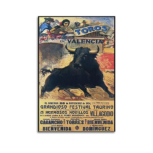 JONZA Spanien Stierkampf Poster Valencia Stierkampfarena Dekorative Malerei Leinwand Wand und Kunstbild Familienschlafzimmer 50 x 75 cm JONZA Spanien Stierkampf Poster Valencia Stierkampfarena Dekorative Malerei Leinwand Wand und Kunstbild Familienschlafzimmer 50 x 75 cm von JONZA