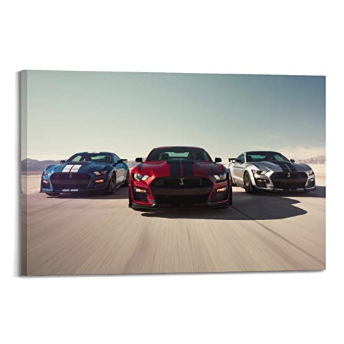 JONZA Sportwagen-Poster für Ford Shelby Mustang Muskelauto, dekoratives Gemälde, Leinwand, Wand- und Kunstbild, Familien-Schlafzimmer, Dekoration, 60 x 90 cm von JONZA
