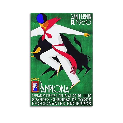 JONZA Stierkampfposter Spanien Traditionelle Feste Running of The Bulls Festival 1960 Dekorative Malerei Leinwand Wand und Kunstbild Familienschlafzimmer 40 x 60 cm JONZA Stierkampfposter Spanien Traditionelle Feste Running of The Bulls Festival 1960 Dekorative Malerei Leinwand Wand und Kunstbild Familienschlafzimmer 40 x 60 cm von JONZA