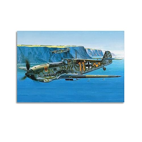 JONZA Vintage Fighter Flugzeug-Poster Messerschmitt Bf 109 Attack Flugzeug Dekorative Malerei Leinwand Wand und Kunst Bild Familie Schlafzimmer Dekor 60 x 90 cm JONZA Vintage Fighter Flugzeug-Poster Messerschmitt Bf 109 Attack Flugzeug Dekorative Malerei Leinwand Wand und Kunst Bild Familie Schlafzimmer Dekor 60 x 90 cm von JONZA