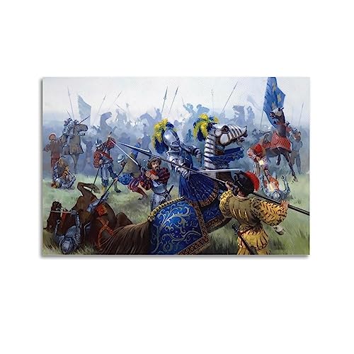 JONZA Vintage Mittelalterlicher Ritter Poster Schlacht von Pavía Dekorative Malerei Leinwand Wand und Kunst Bild Familie Schlafzimmer Dekor 20x30inch(50x75cm) von JONZA