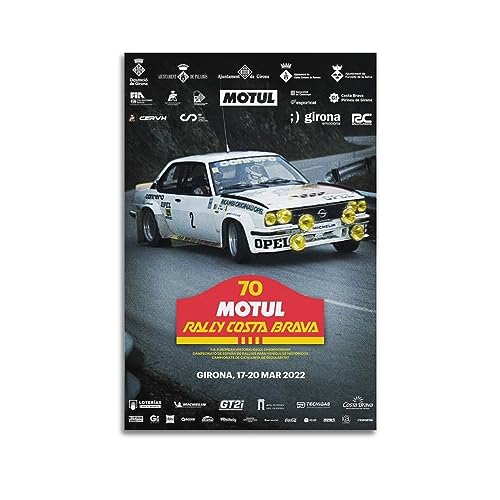 JONZA Vintage Rally Racing WRC-Poster für Opel Ascona 400, dekoratives Gemälde, Leinwand, Wand und Kunstbild, Familienschlafzimmer, 50 x 75 cm von JONZA