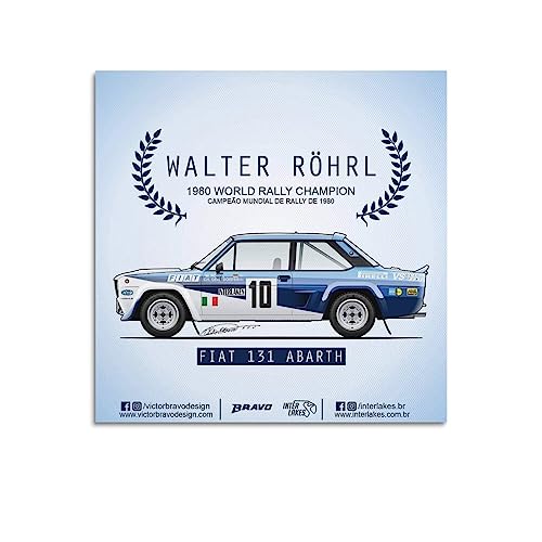 JONZA Vintage Rallye-Auto-Poster für Italeri Fiat 131 Abarth Rallye dekoratives Gemälde Leinwand Wand und Kunstbild Familienschlafzimmer Dekor 50 x 50 cm JONZA Vintage Rallye-Auto-Poster für Italeri Fiat 131 Abarth Rallye dekoratives Gemälde Leinwand Wand und Kunstbild Familienschlafzimmer Dekor 50 x 50 cm von JONZA