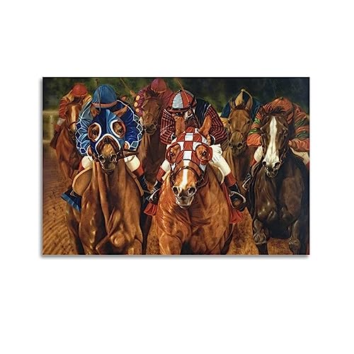JONZA Vintage Rennpferd Poster Dekorative Malerei Leinwand Wand und Kunst Bild Familie Schlafzimmer Dekor 30 x 45 cm JONZA Vintage Rennpferd Poster Dekorative Malerei Leinwand Wand und Kunst Bild Familie Schlafzimmer Dekor 30 x 45 cm von JONZA