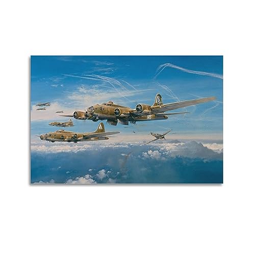 JONZA Vintage WWII Militärflugzeug Poster B-17 Flying Fortress Bomber Dekorative Malerei Leinwand Wand und Kunstbild Familienschlafzimmer 40 x 60 cm JONZA Vintage WWII Militärflugzeug Poster B-17 Flying Fortress Bomber Dekorative Malerei Leinwand Wand und Kunstbild Familienschlafzimmer 40 x 60 cm von JONZA