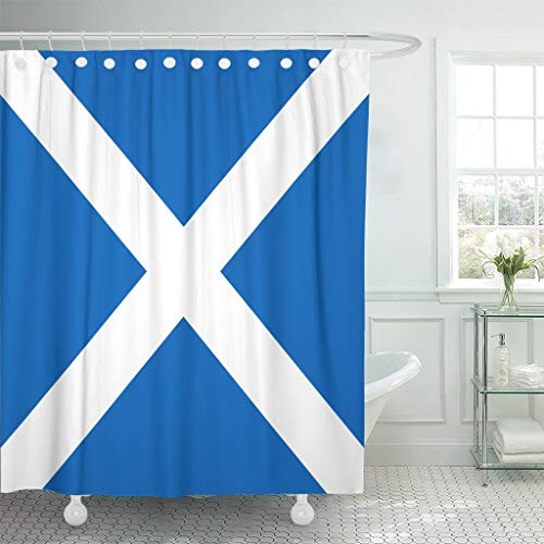 JOOCAR Design Duschvorhang, Blau Schottland Flagge Schottland USA Destination Identität Wasserdicht Tuch Stoff Badezimmer Dekor Set mit Haken von JOOCAR
