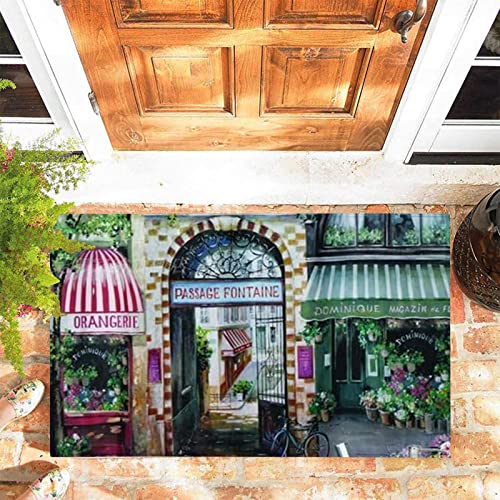 JOOCAR Fußmatte Personalisieren Sie Paris Cafe Schöne Blumenladen Fußmatte für Innenbereich, 45 x 75 cm, Rutschfester Eingangsteppich, maschinenwaschbar, weiche Fußmatten von JOOCAR