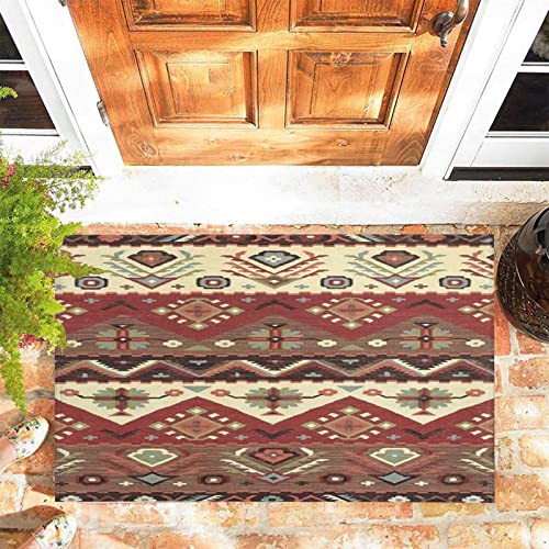 JOOCAR Tribal Fußmatte Geometrisch Indian Native Western Südwest Muster Vintage Fußmatte für Innenbereich, 45x75 cm, Rutschfester Eingangsteppich maschinenwaschbar weiche Fußmatten von JOOCAR