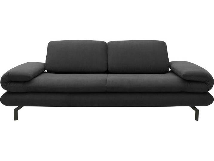 2-Sitzer LOOKS by Wolfgang Joop 2-Sitzer-Sofa >>LOOKS XIII<< , grau (dunkelgrau), B:204cm H:83cm T:98cm, 92% Polyester. 8% Nylon, LOOKS BY WOLFGANG JOOP, Sofas, Wahlweise mit Arm- und Kopfteilverstellung von JOOP!