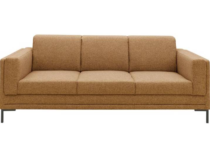 3-Sitzer LOOKS VII , braun (messing), B:210cm H:82cm T:90cm, 100% Polyester, LOOKS BY WOLFGANG JOOP, Sofas, klare Linien, edles Design von JOOP!