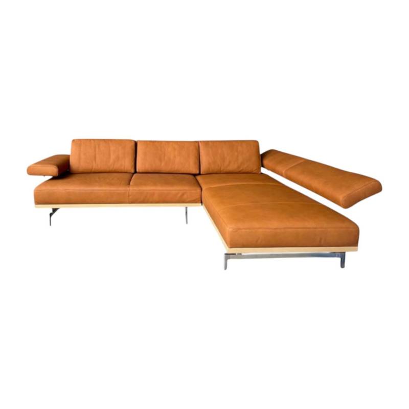 Ecksofa 8106 Echtleder Leonessa Almond Braun Sockel Wildeichenholz Massiv Füße E... von JOOP!