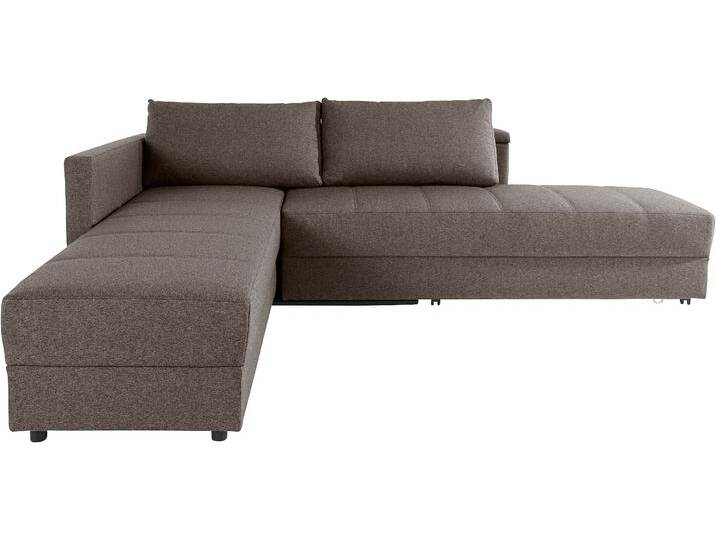 Ecksofa LooksIII L-Form , grau (hellgrau), B:287cm T:229cm, Struktur (100% Polyester), Feinstruktur (100% Polyester), LOOKS BY WOLFGANG JOOP, Sofas, durch Drehfunktion zum Bett wandelbar, inklusive Staufach von JOOP!