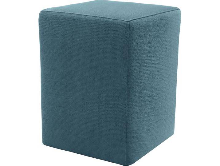 Hocker LOOKS XX , blau (petrol), B:38cm H:47cm T:38cm, 100% Polyester, LOOKS BY WOLFGANG JOOP, Hocker, kubische Form, ideal als Fußablage von JOOP!