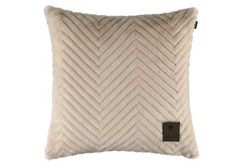 JOOP! Dekokissen JOOP! Kissenbezug Elegant Kollektion 2025, fake-fur Optik, Lederlabel auf der Vorderseite von JOOP!