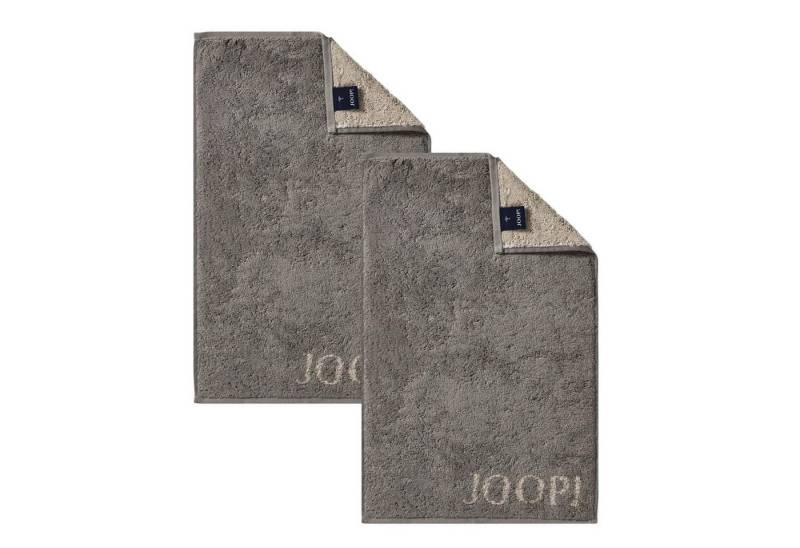 JOOP! Handtuch 2 Stück Joop! Gästetuch Classic Graphit Taupe 1600-70 30x50, Walkfrottier, 100% Baumwolle von JOOP!
