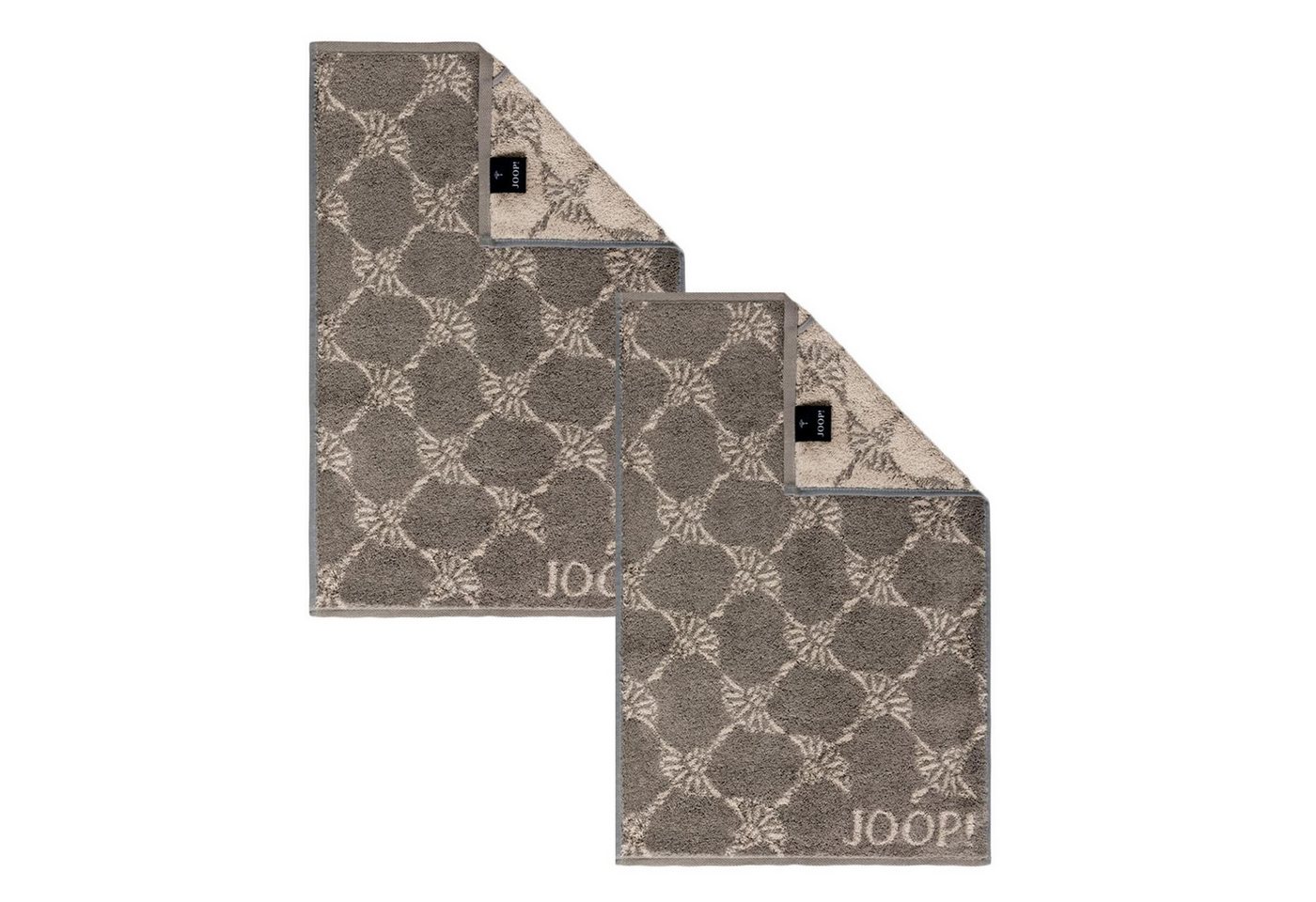 JOOP! Handtuch 2 Stück Joop! Gästetuch Cornflower 1611-70 Graphit 30x50, Walkfrottier (2-St), Baumwolle von JOOP!
