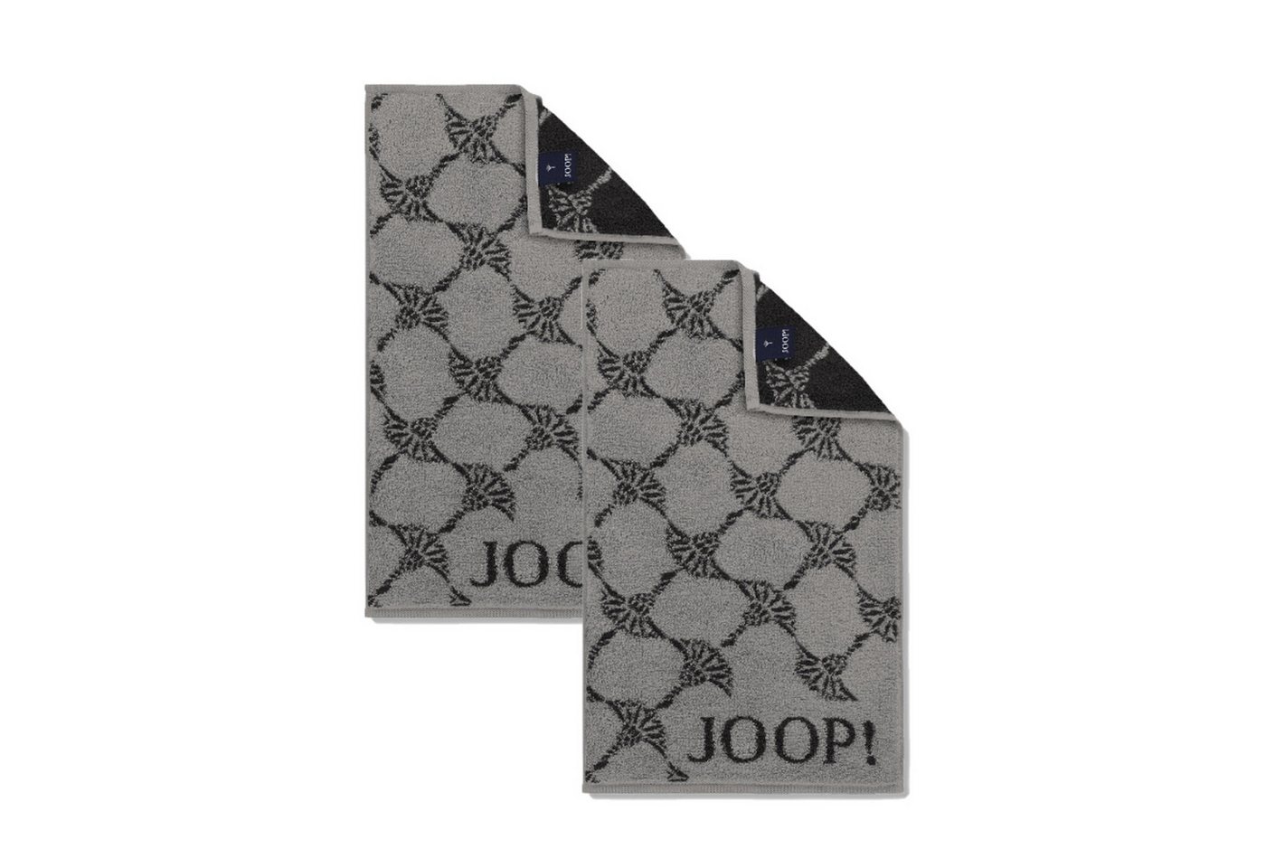 JOOP! Handtuch 2 Stück Joop! Gästetuch Cornflower 1721-77 platin 30x50, Walkfrottier (2-St), Baumwolle von JOOP!