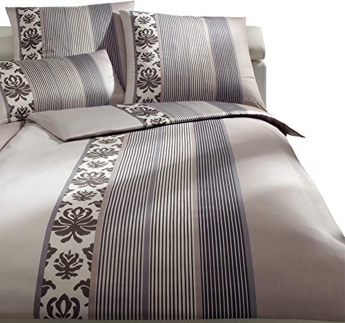 Joop! Bettwäsche Ornament Stripe Mako-Satin Graphit Größe 135x200 cm (40x80 cm) von JOOP!