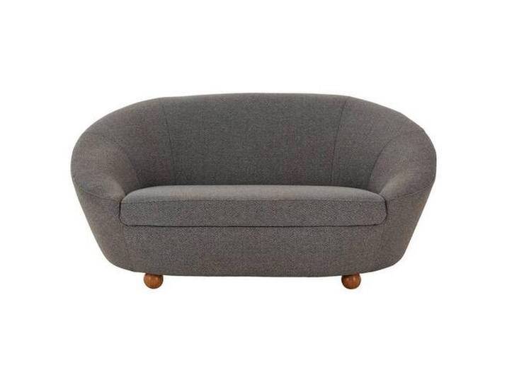 LOOKS by W.Joop 2-SITZER-SOFA LOOKS IV, Blau, Grau, Eiche, massiv, 178x82x114 cm, Made in EU, Rücken echt, Wohnzimmer, Sofas & Couches, Sofas, von JOOP!