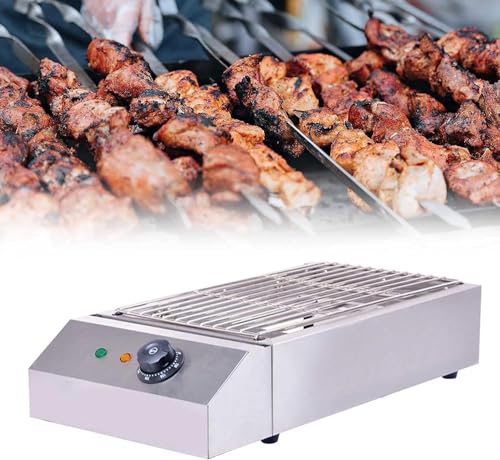 Elektrische Tischgrillplatte - Rauchfreier BBQ-Grill für Indoor-Kebabs - Temperaturregelung - Sicher & Tragbar - Wassergefüllte Tropfschale (A) von JOOSZORN