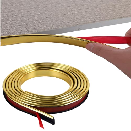 Furniture Veneer Edge Tape Edging, Kantenband, Kantenumleimer Selbstklebend, U-Förmig PVC Kantenumleimer für Schrankreparatur, Möbelrestaurierung und Renovierung (2m*16mm,Gold) von JOOTEN