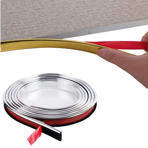 Furniture Veneer Edge Tape Edging, Kantenband, Kantenumleimer Selbstklebend, U-Förmig PVC Kantenumleimer für Schrankreparatur, Möbelrestaurierung und Renovierung (5m*16mm,Silber) von JOOTEN