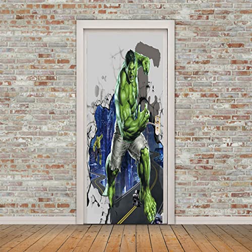 Türaufkleber selbstklebend Hulk Türposter Türfolie 77x200cm türaufkleber wc kinderzimmer schlafzimmer,Tür verschönern mit Türfolie ,türaufkleber Langlebig und wasserdicht von JOOTEN